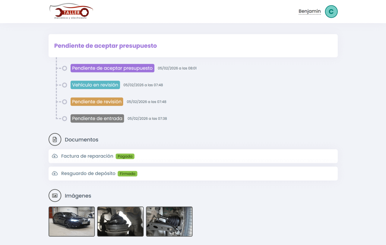 Página de seguimiento online
